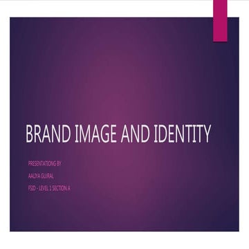 Brand Image and Identity