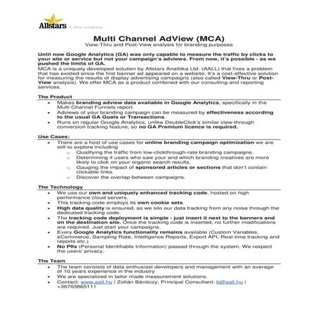 Multi Channel AdView (MCA)