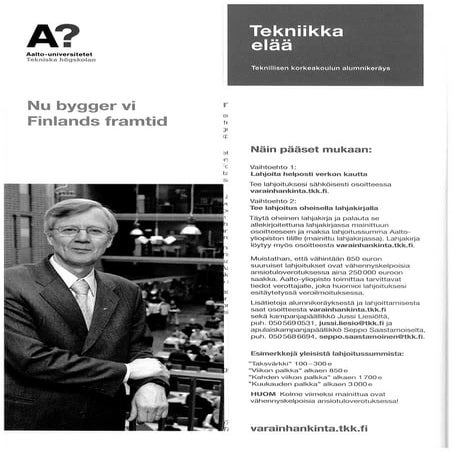 Aalto-yliopiston varainhankintakirje