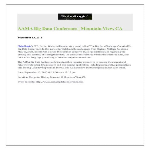 AAMA Big Data Conference