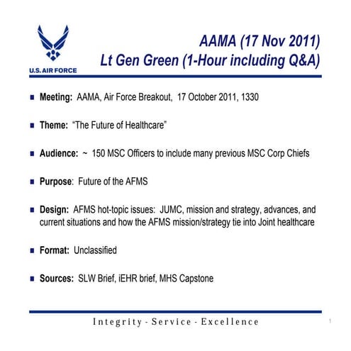Introduction to the Air Force Medical Service (AFMS) | PPTX