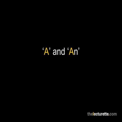 'A' and 'an' | PPT