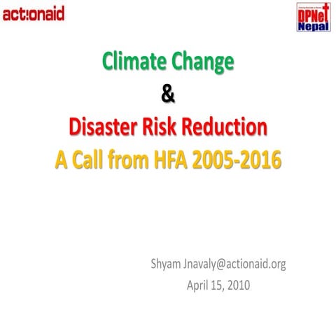 Aandp net presentation on hfa climate change and drr