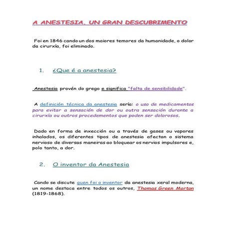 A anestesia, un gran invento (1)