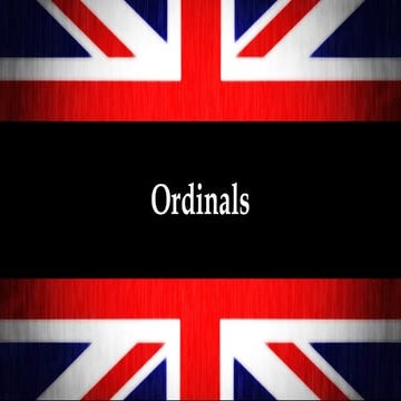 Ordinals