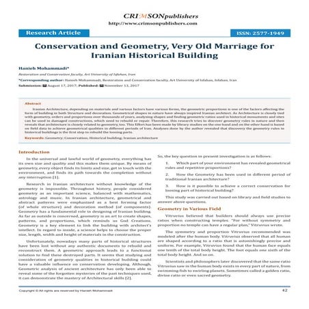 Conservation and Geometry, Very Old Marriage for Iranian Historical Building_...