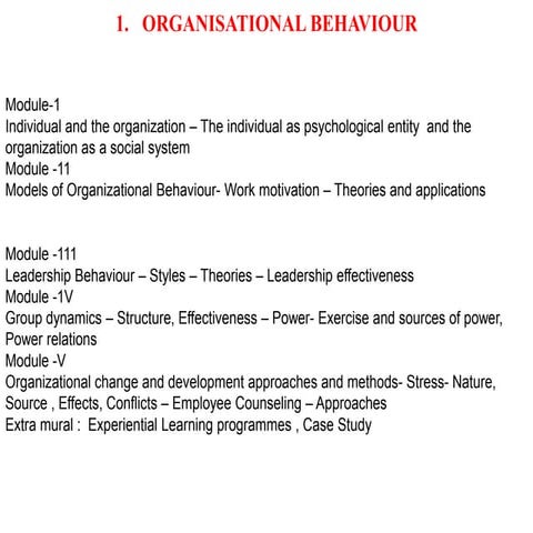 Aa organisational behaviour