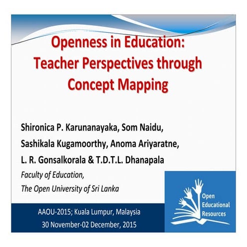 Openness in Education: Teacher perspectives through Concept Mapping