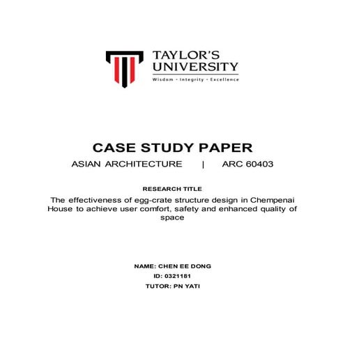 Asian Architecture: Case Study Paper