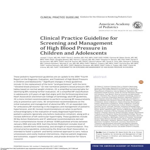 AAP Hypertension Guideline screening and management.pdf