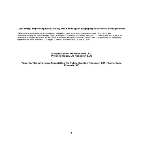 Dear Diary: Improving Data Quality and Creating an Engaging Experience throug...