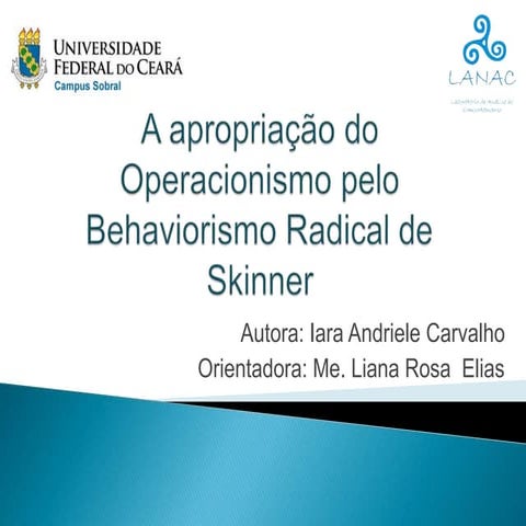 A apropriação do operacionismo pelo behaviorismo radical de