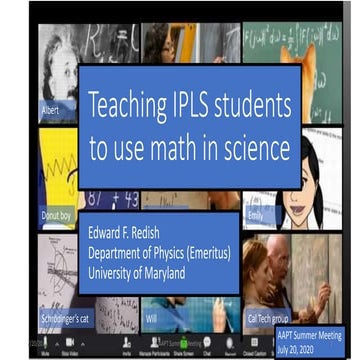 Teaching IPLS students to use math in science