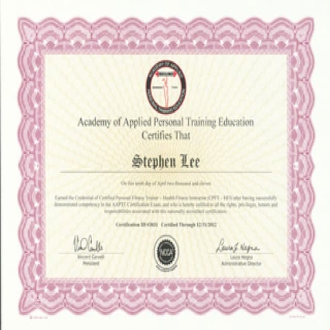 Aapte Personal Training Certification PDF