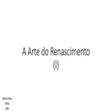 A arte do renascimento
