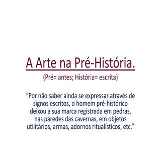 A arte na pré história