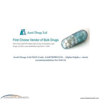Aarti Drugs Ltd (NSE Code - AARTIDR...