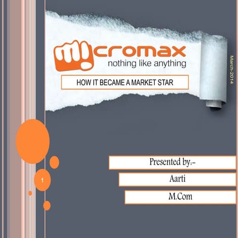 Strategic Management - Micromax : How it became a Market Star- 2014