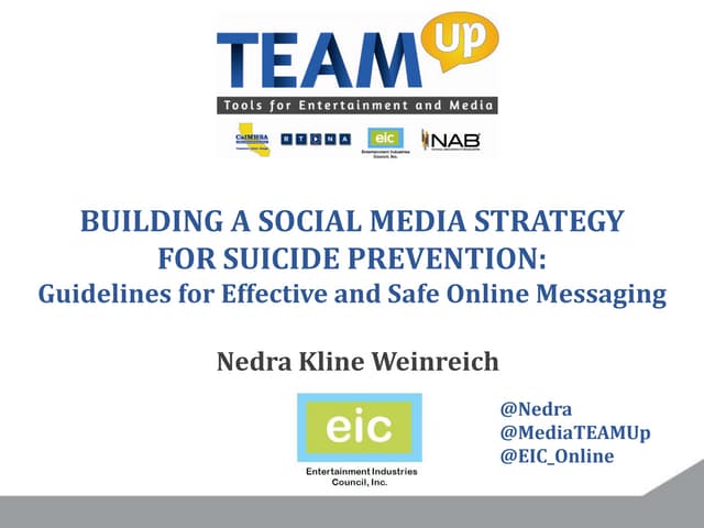 Building a Social Media Strategy for Suicide Prevention: Guidelines for Effective and Safe Online Messaging