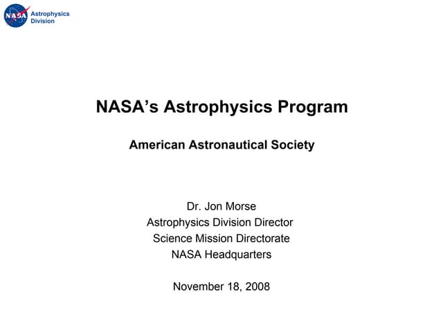 AAS National Conference 2008: Jon Morse