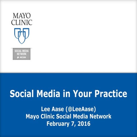 Social Media in Your Practice