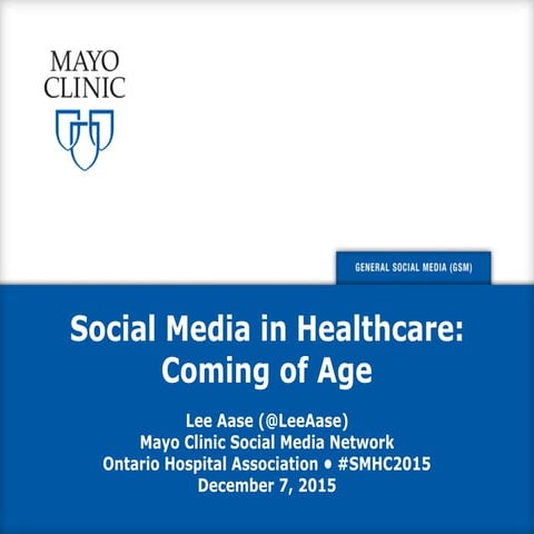 Social Media In Healthcare: Coming of Age