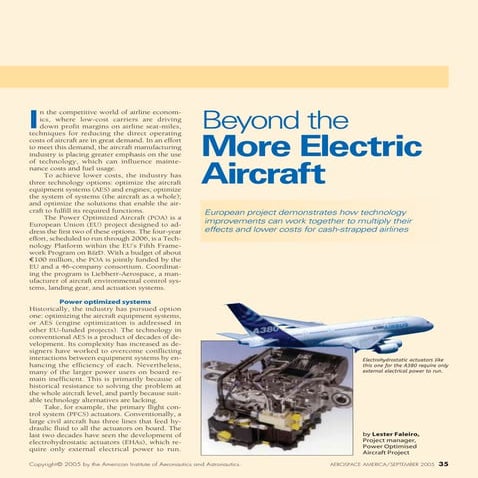 Beyond the More Electric Aircraft