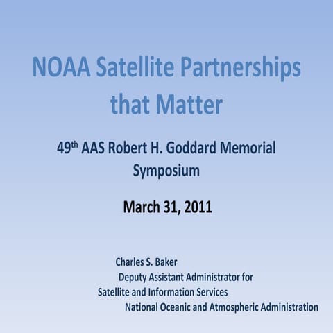 NOAA Satellite Partnerships That Matter
