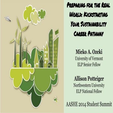 AASHE 2014 Student Summit- Preparing for the Real World: Kickstarting Your Su...