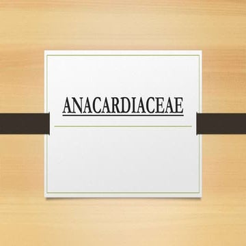 Anacardiaceae and Gramineae