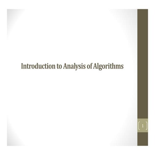 introduction to analysis of algorithm in computer science | PDF