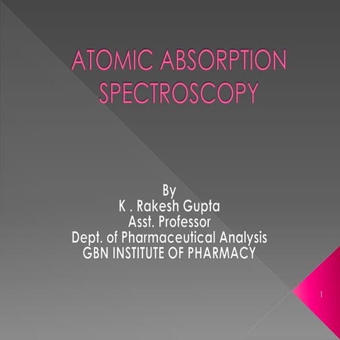 Atomic Absorption Spectroscopy