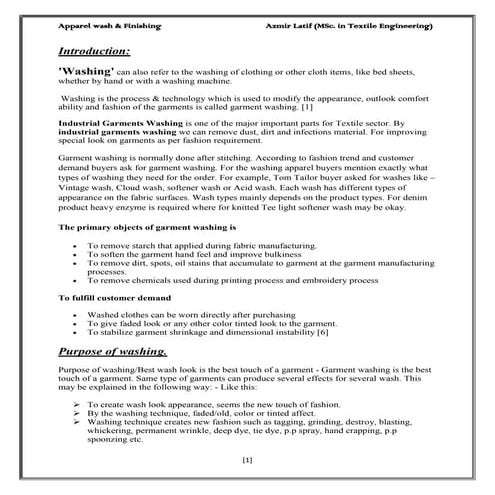 Industrial Apparel washing  