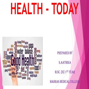 health trends today and five years plan topic