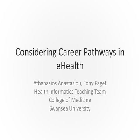 Career Pathways in eHealth