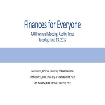 AAUP 2017: "Finances for Everyone"