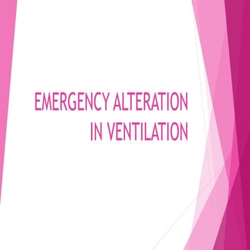 Emergency Alteration in Ventilation