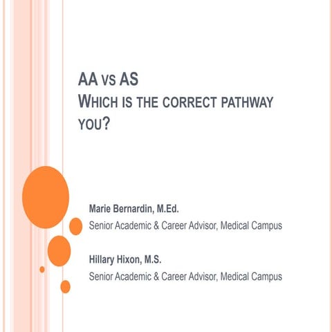 AA vs AS Pathway Presentation