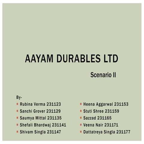 Aayam durables ii