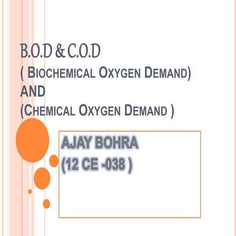 Biochemical oxygen demand (BOD) AND Chemical Oxygen Demand PDF