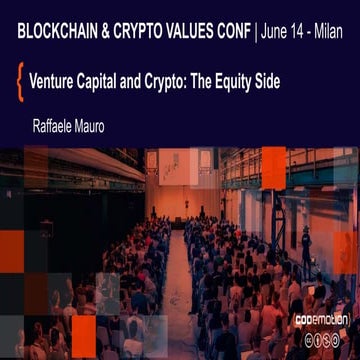 Venture Capital and Crypto: The Equity Side | Raffaele Mauro | Blockchain Conf