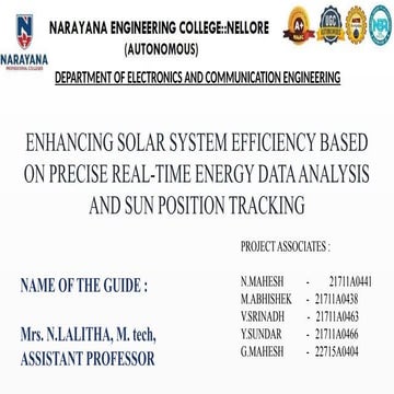 ENHANCING SOLAR SYSTEM EFFICIENCY BASED ON PRECISE REAL-TIME ENERGY DATA ANAL...