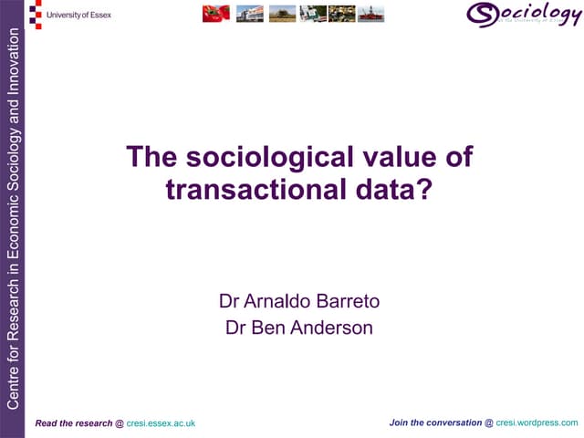 The sociological value of transacti...