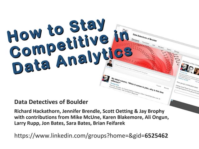Staying Competitive in Data Analytics: Analyze Boulder 20140903