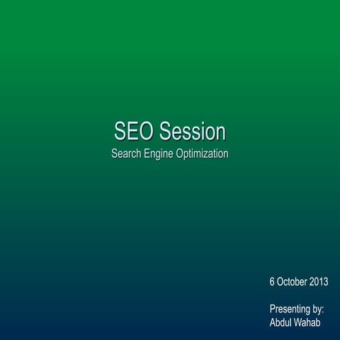 SEO Sessions - Search Engine Optimization