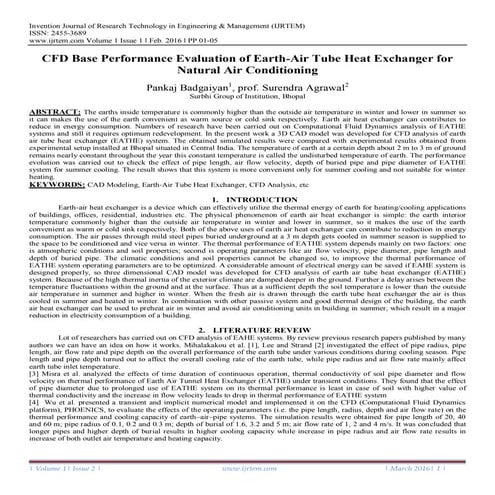 EARTH TUBE HEAT EXCHANGER | PDF