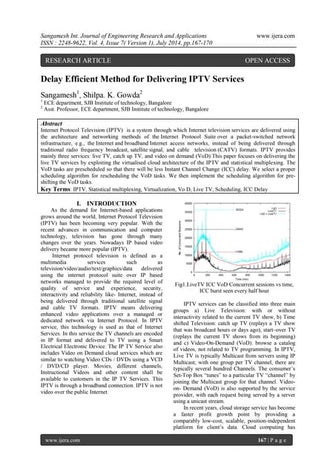 Delay Efficient Method for Delivering IPTV Services