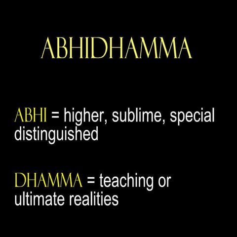 Intro to Abhidhamma