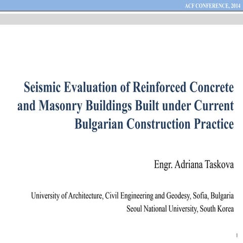 SEISMIC EVALUATION OF REINFORCED CONCRETE AND MASONRY BUILDINGS BUILT ...