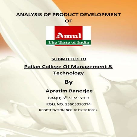 analysis on amul products